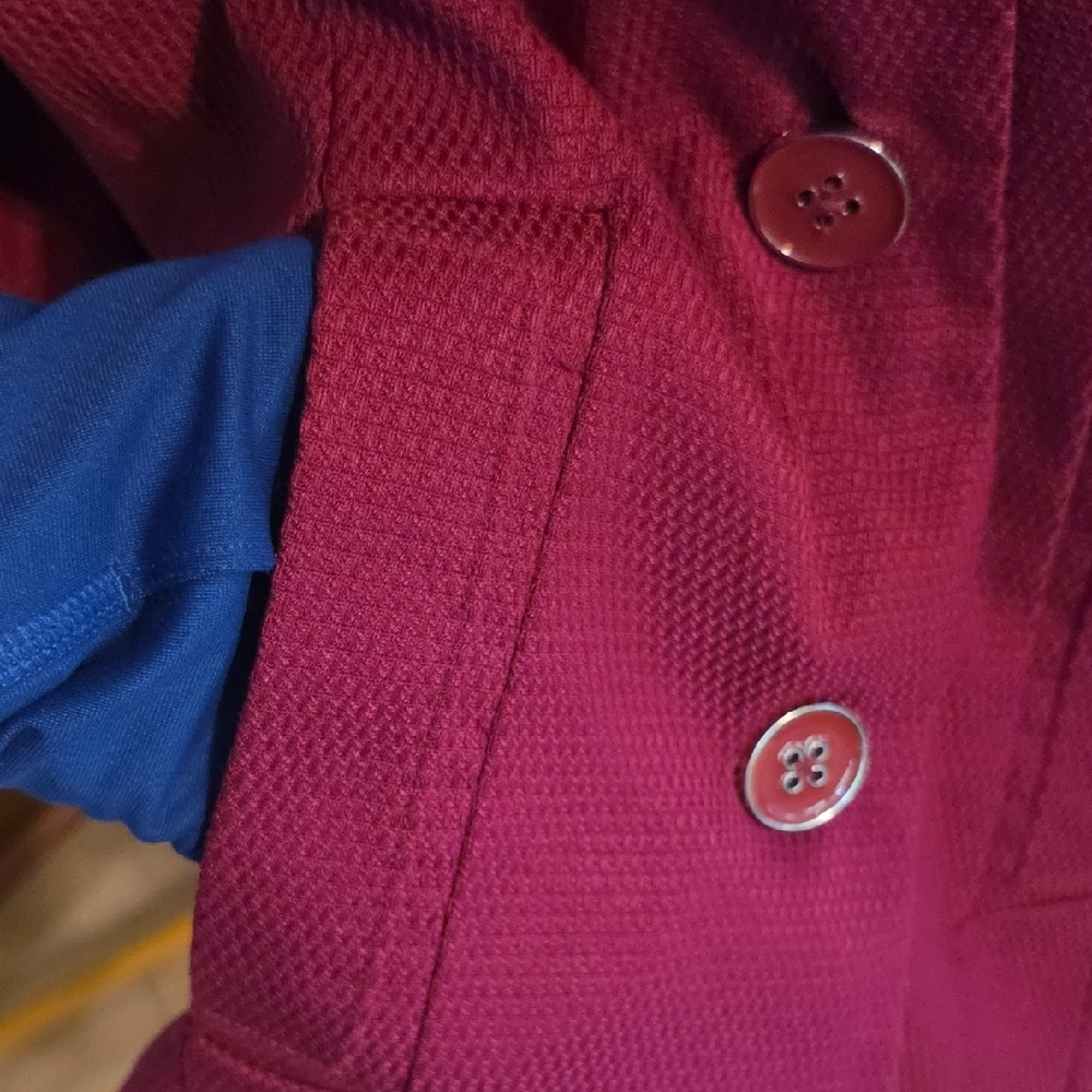 Dialogue Plum Textured Button-Front Jacket - Picture 7 of 10